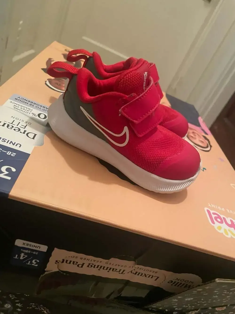Nike Star Runner 3 TDV Toddler Shoes, University Red/Smoke Grey, Size 5C